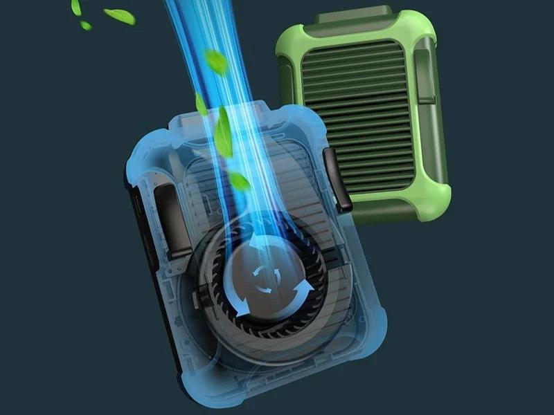 Hordozható ventilátor újratölthető akkumulátorral