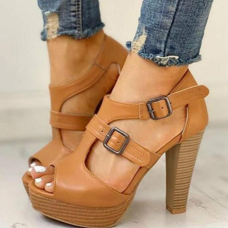 Marilou | Elegantní sandály na platformě s dvojitými sponami