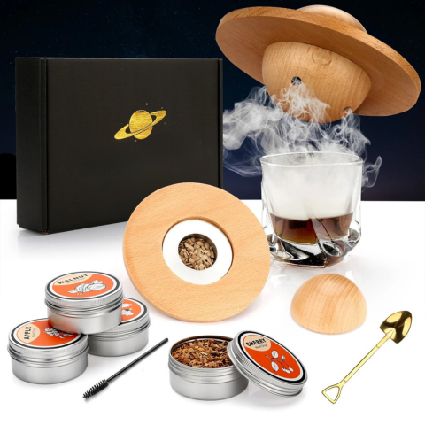 Kit de afumare pentru cocktailuri — efect vizual impresionant