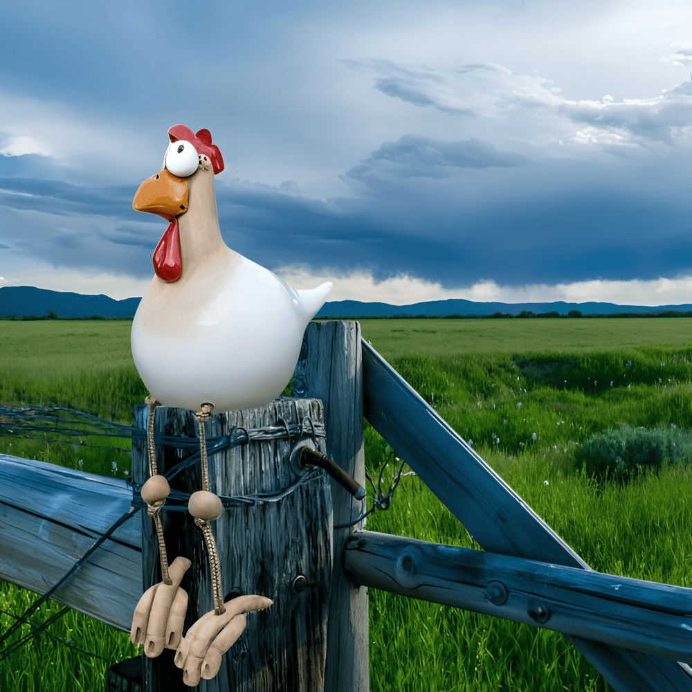 Big Eyed Rooster Statue - Original dekoration og sjove detaljer