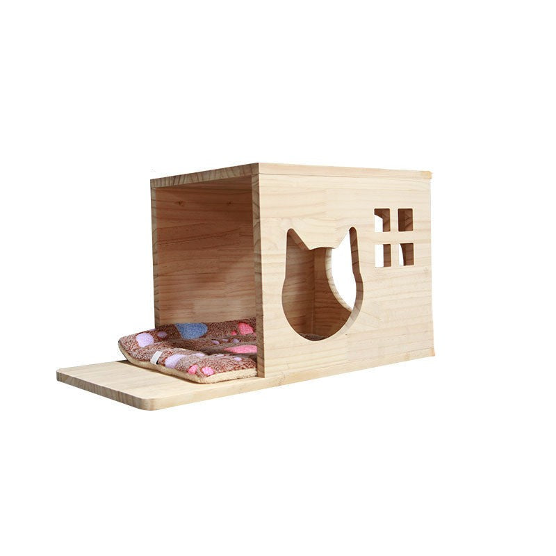 Cadru de escaladă pe perete pentru pisici cu platformă suspendată și scară