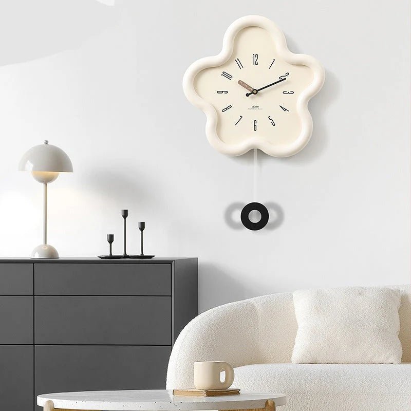 Horloge Murale Pendule Fleur 3D — vue 3