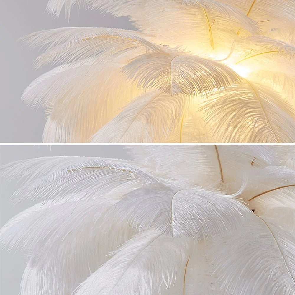 Lampe De Table Aux Plumes Dorées Art Déco — vue 3