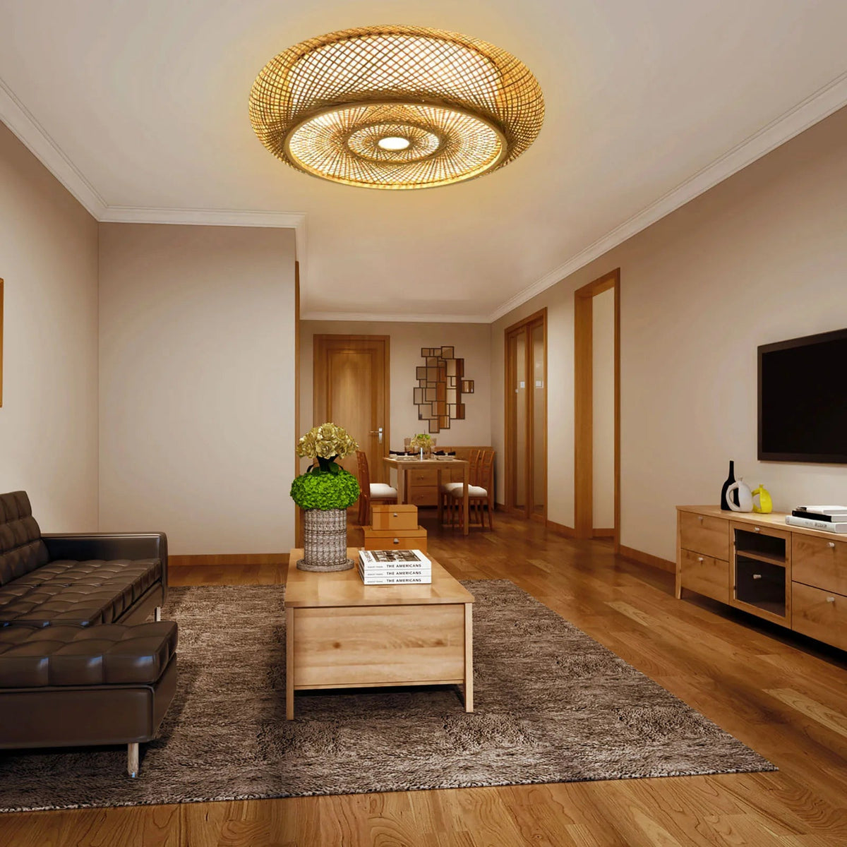 Lampe Suspendue Artisanale En Bambou Naturel — vue 3