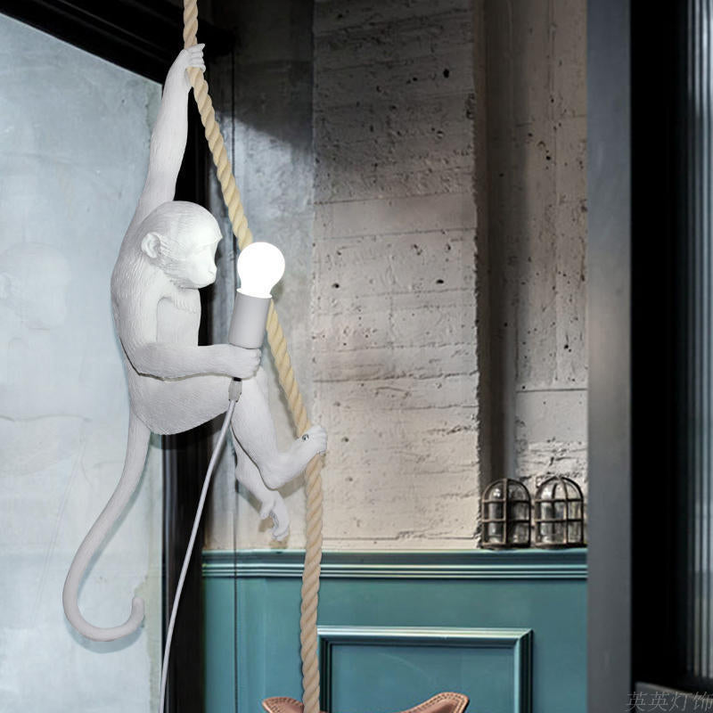 Lampe Suspendue Singe Avec Corde