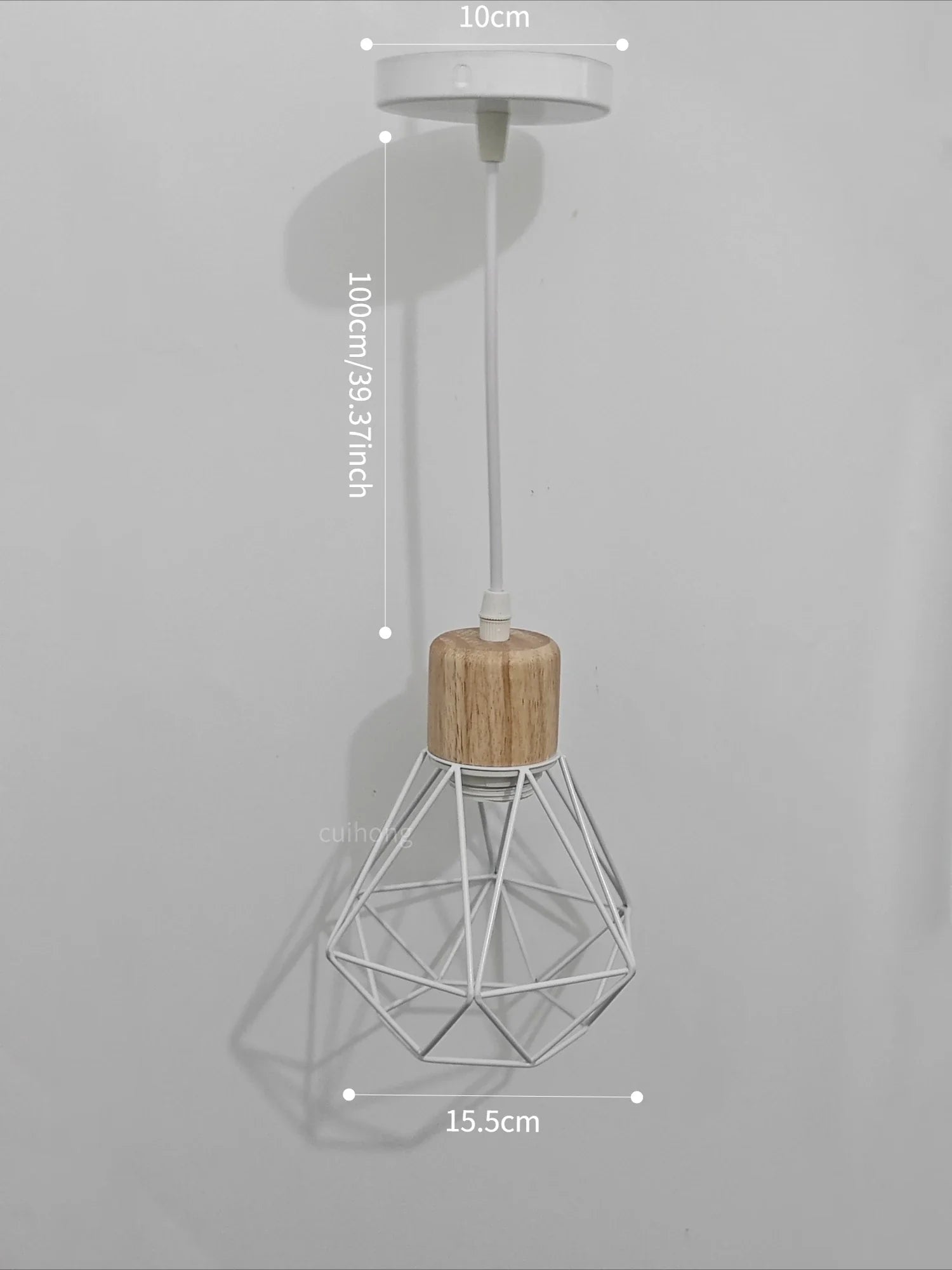 Suspension Cage Métal et Bois Style Vintage Industriel