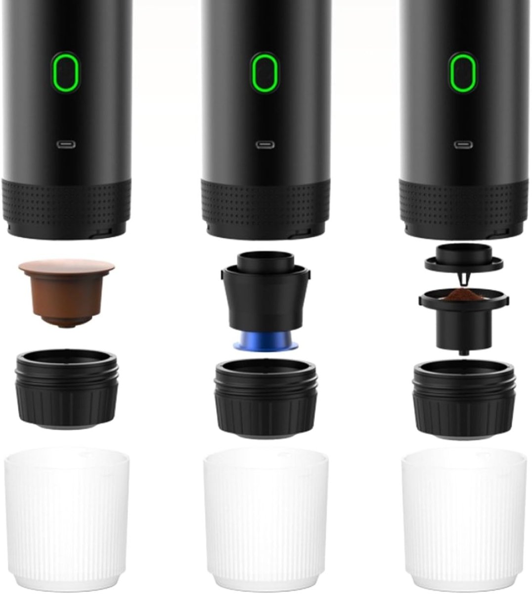 آلة القهوة المحمولة 3 في 1 - مثالية للمكتب والمنزل والخارج 