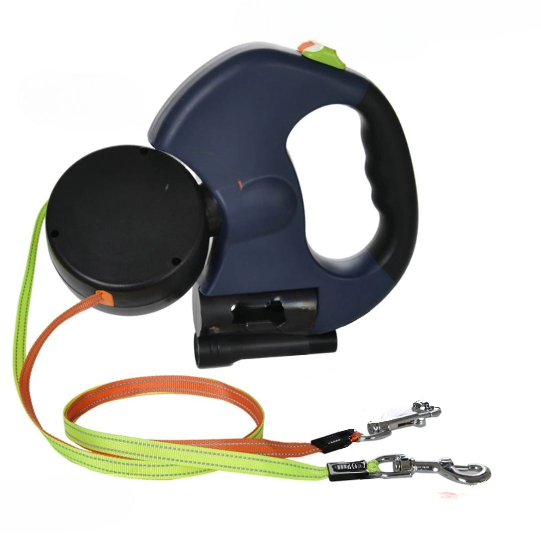 Skládací vodítko pro psy – S LED lampou a dávkovačem sáčků 