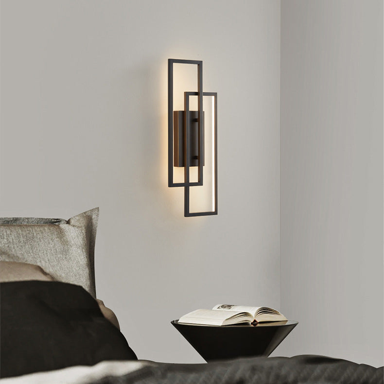 Rechteckige geometrische Wandlampe – Eleganz und Modernität 