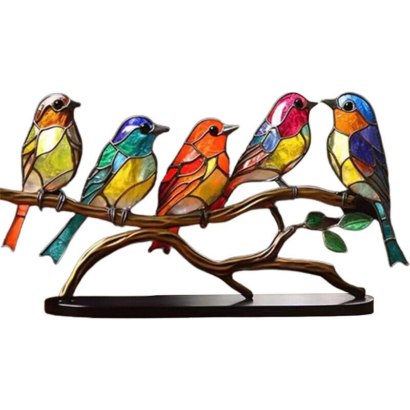 Ornament decorativ – Păsări așezate pe o ramură 