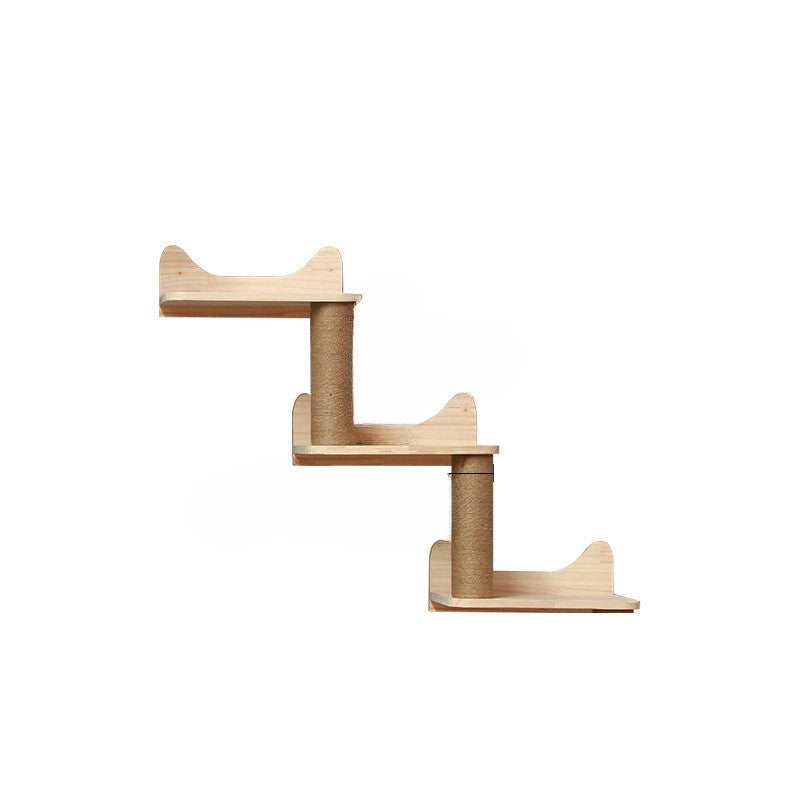 מסגרת טיפוס קיר עבור חתול עם פלטפורמת תלייה וסולם 