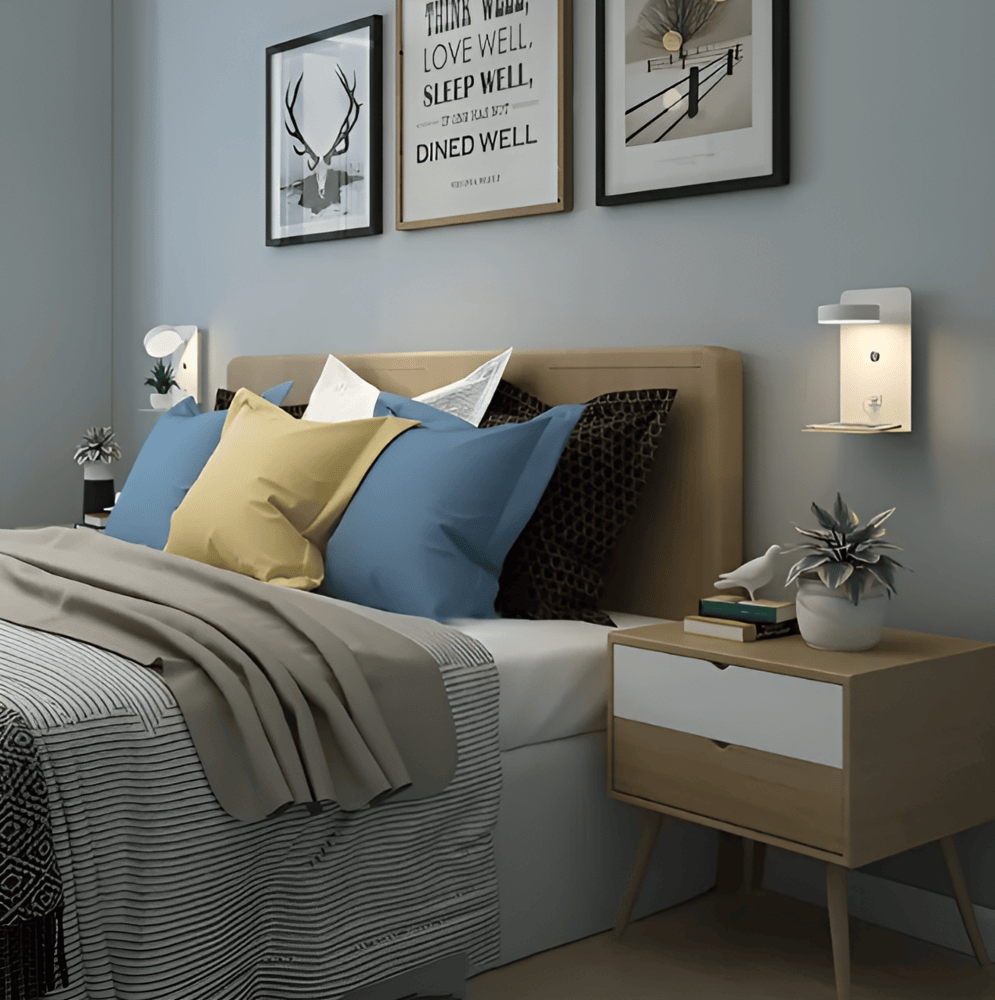 Lampada da parete a LED con ripiano e porta USB - Design moderno e funzione 2 in 1