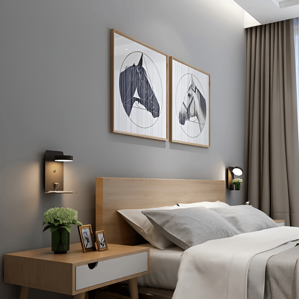 Lampada da parete a LED con ripiano e porta USB - Design moderno e funzione 2 in 1