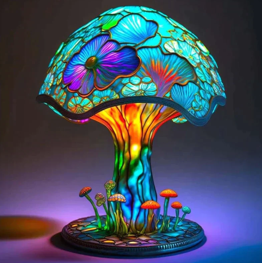 Lampe En Vitrail Apaisante – Lumière Douce Et Ambiance Chaleureuse