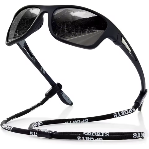 Polarisert Sportsbriller – Justerbar snor og UV-beskyttelse 