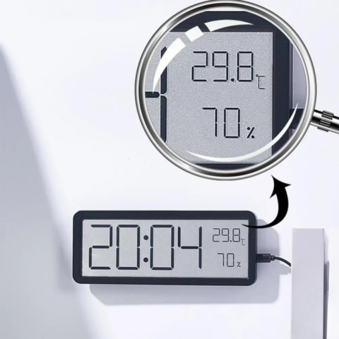 Reloj de Pared Digital LED – Pantalla Clara y Sensores Integrados 