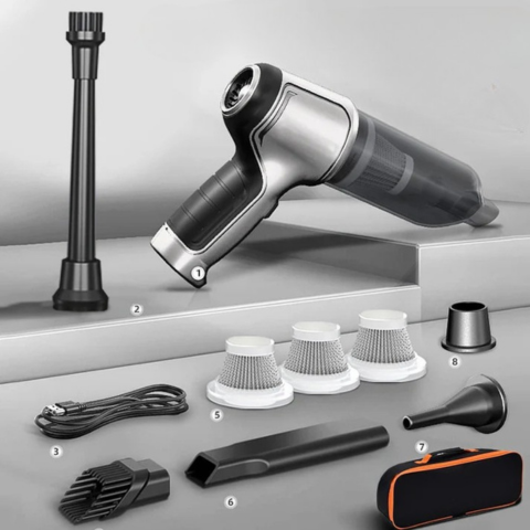 مُكنسة سيارة محمولة – تنظيف فعال ودون كابل 