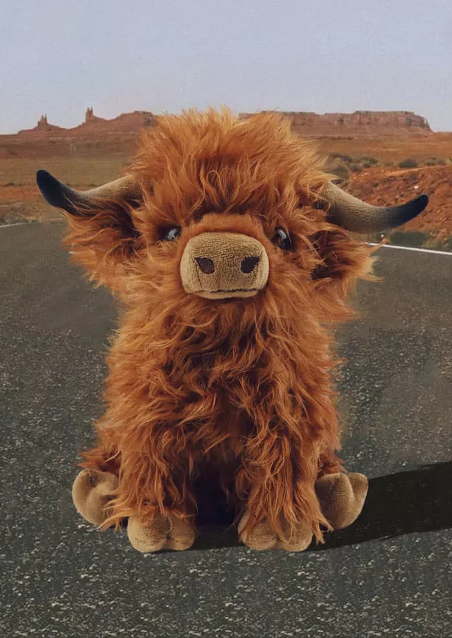 Cow plush from Scottish Highlands