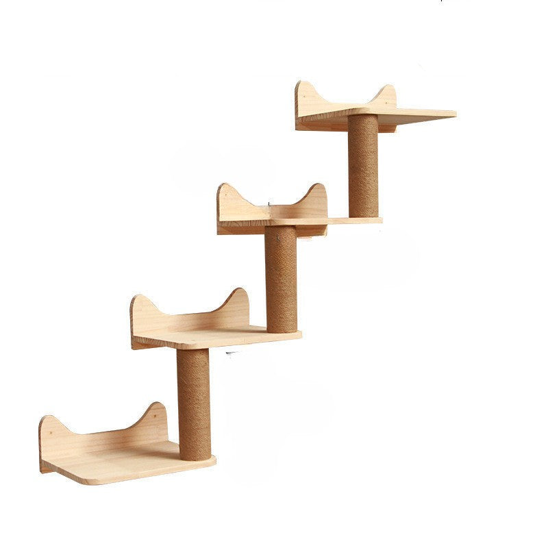 מסגרת טיפוס קיר עבור חתול עם פלטפורמת תלייה וסולם 