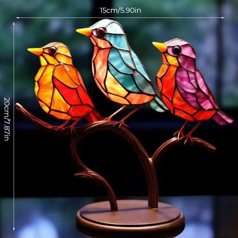 Ornament decorativ – Păsări așezate pe o ramură 
