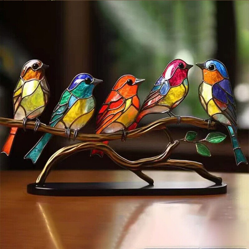 Ornament decorativ – Păsări așezate pe o ramură 