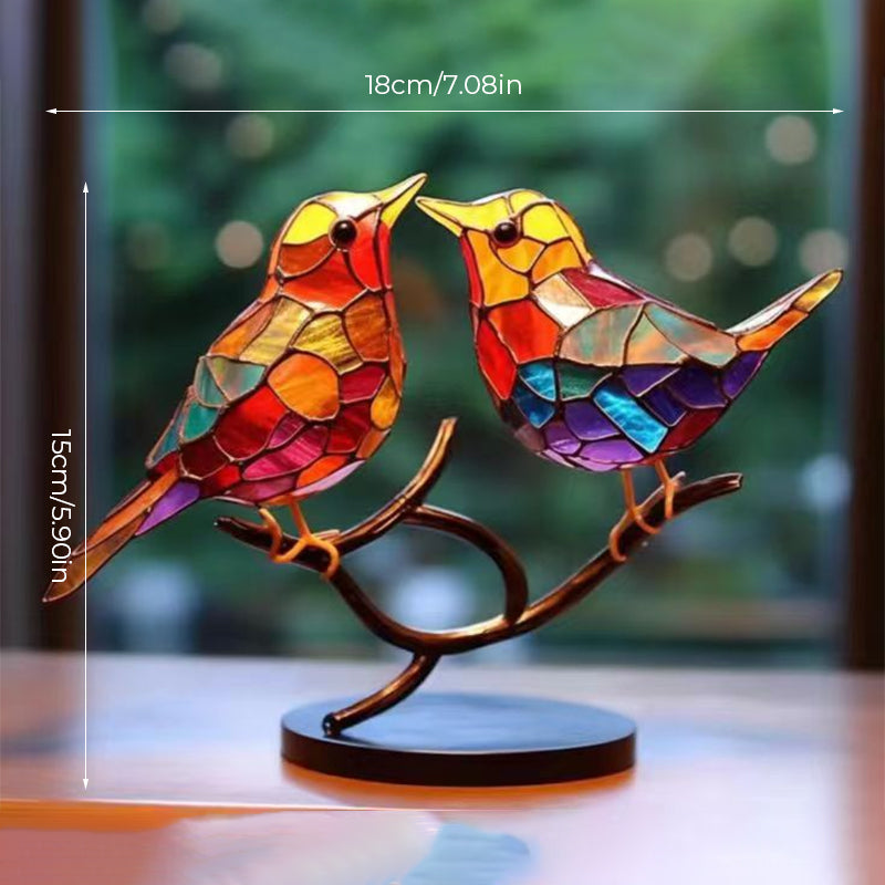 Ornament decorativ – Păsări așezate pe o ramură 
