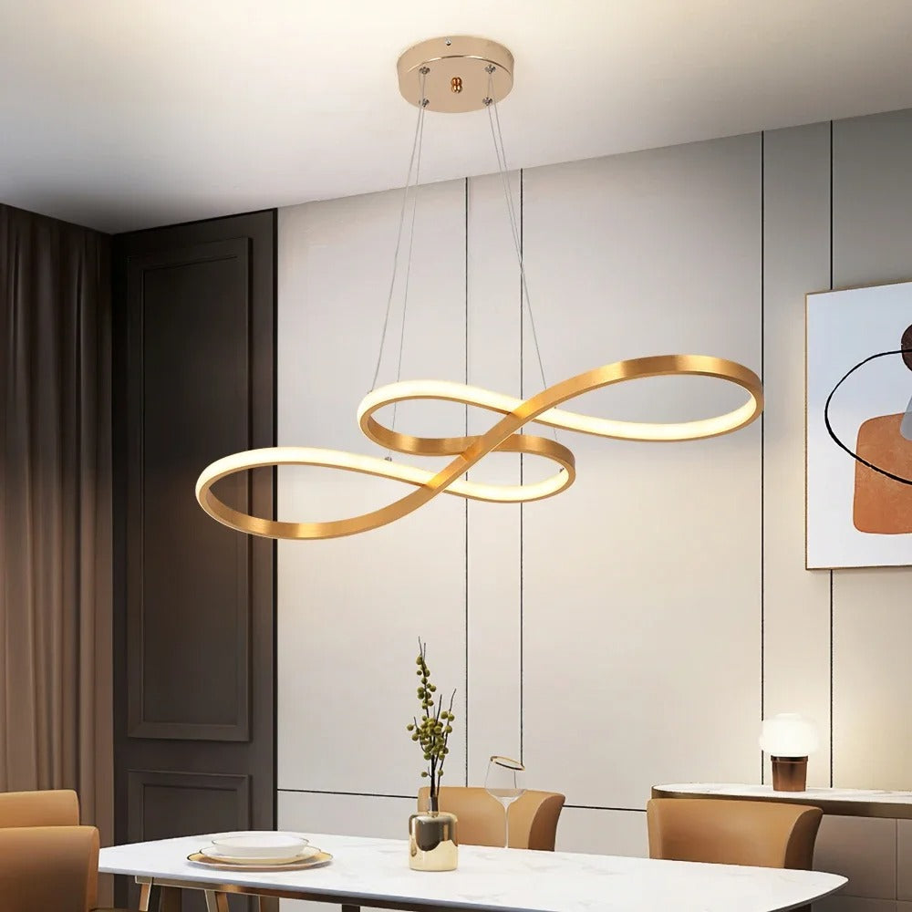 Suspensão LED Moderna em Anéis – Design Elegante e Futurista 