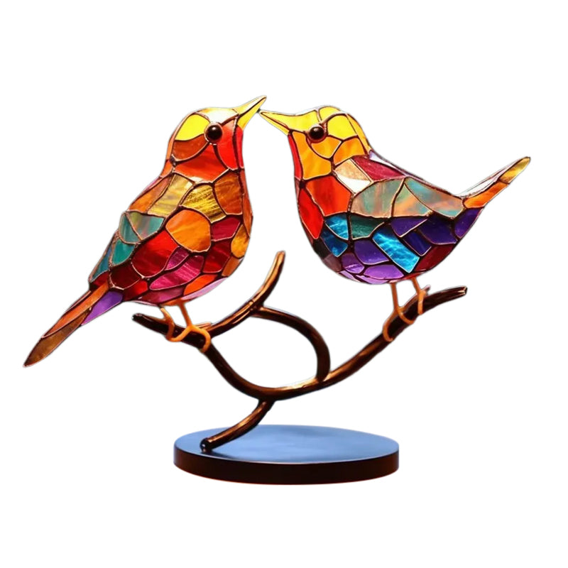 Ornament decorativ – Păsări așezate pe o ramură 