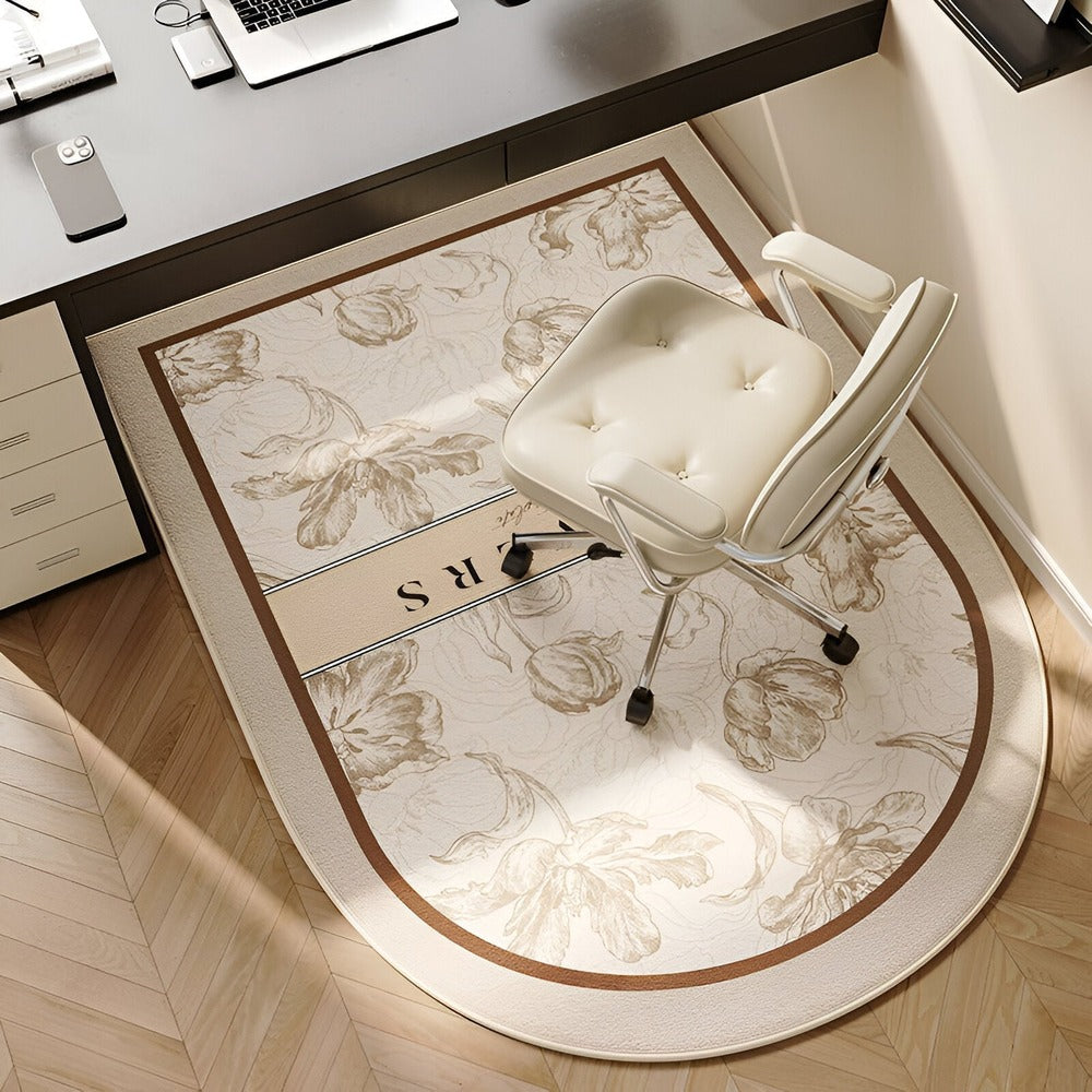 Covor oval antiderapant pentru dormitoare și birouri - Siguranța podelei și finisaj îngrijit