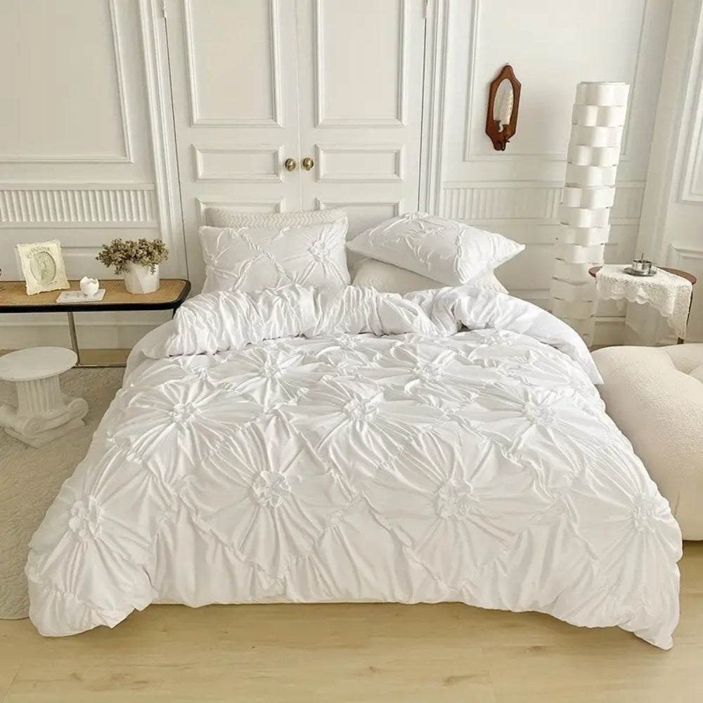 Floral Bed Set With Ruffled Details 