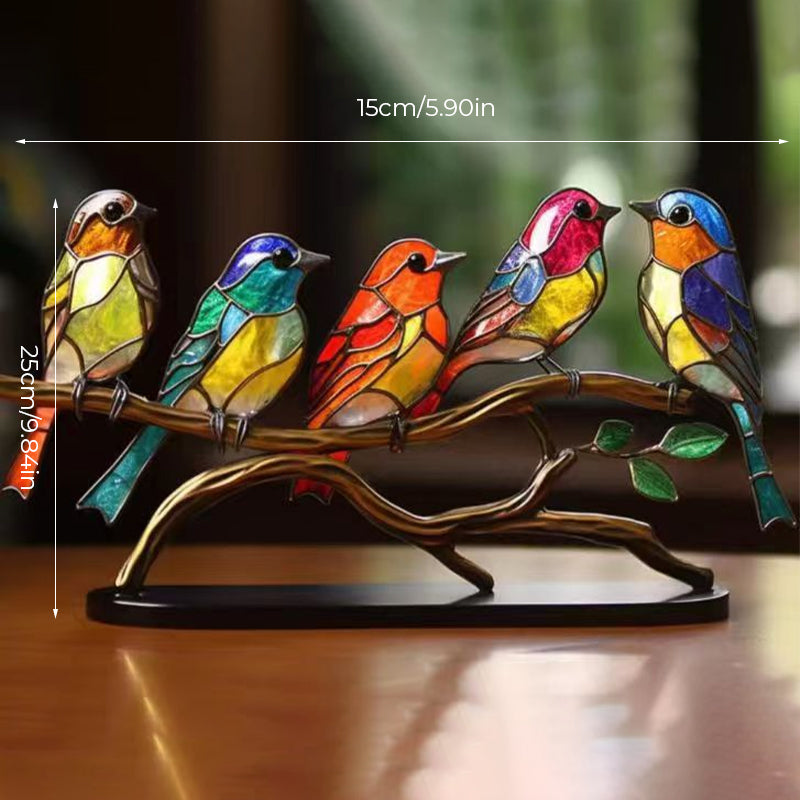 Ornament decorativ – Păsări așezate pe o ramură 