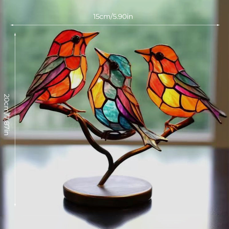 Ornament decorativ – Păsări așezate pe o ramură 