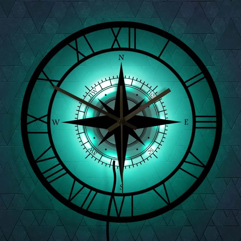 Horloge Murale Boussole Nautique