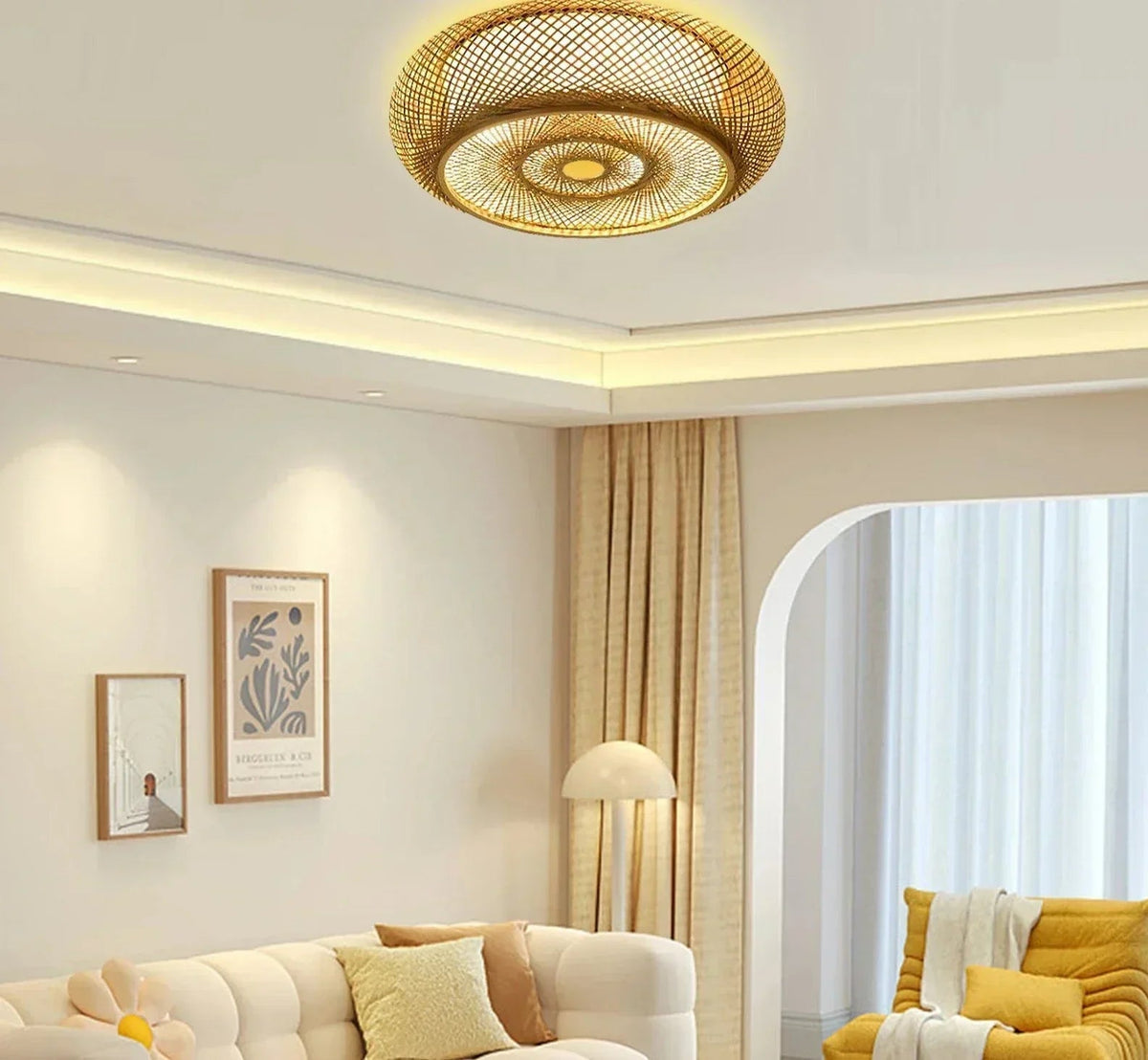 Lampe Suspendue Artisanale En Bambou Naturel — vue 2