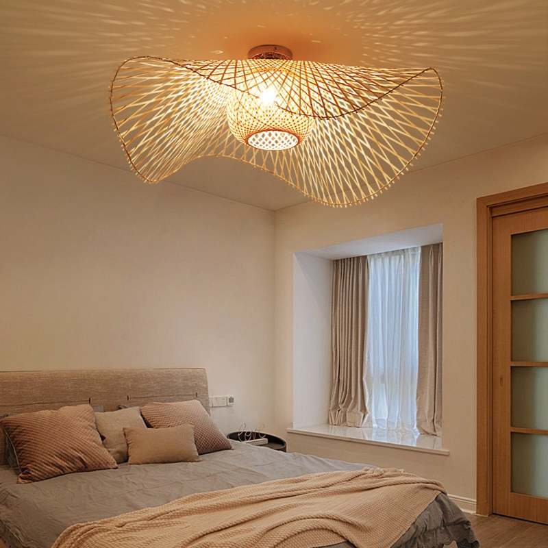 Lampe Suspendue En Osier Style Japonais — vue 2