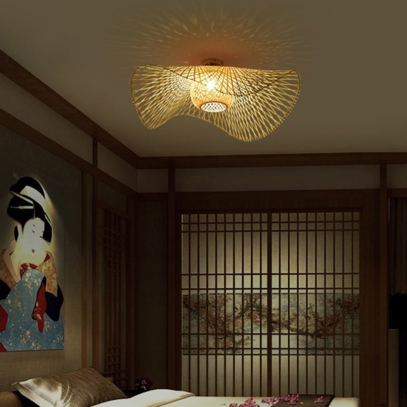 Lampe Suspendue En Osier Style Japonais — vue 5