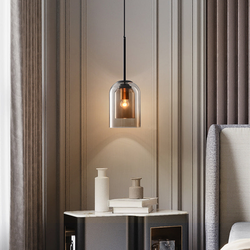 Lampe Suspendue Vintage En Verre