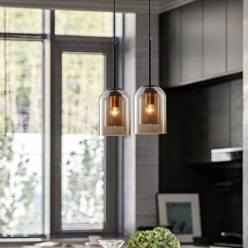 Lampe Suspendue Vintage En Verre — vue 2