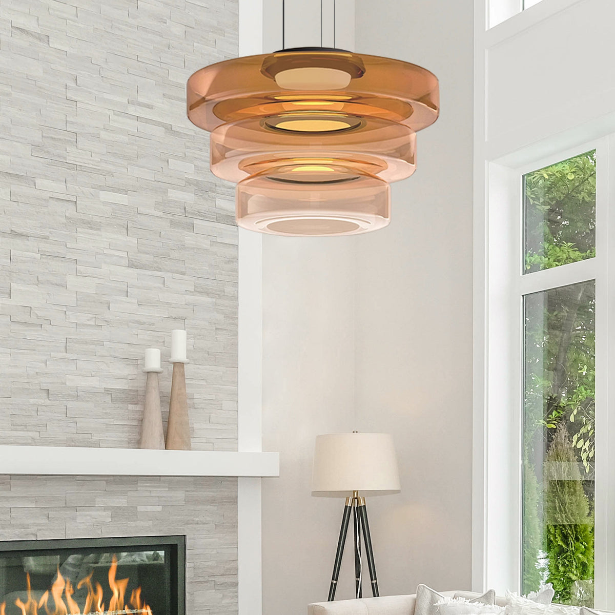 Suspension En Verre Style Bauhaus — vue 4