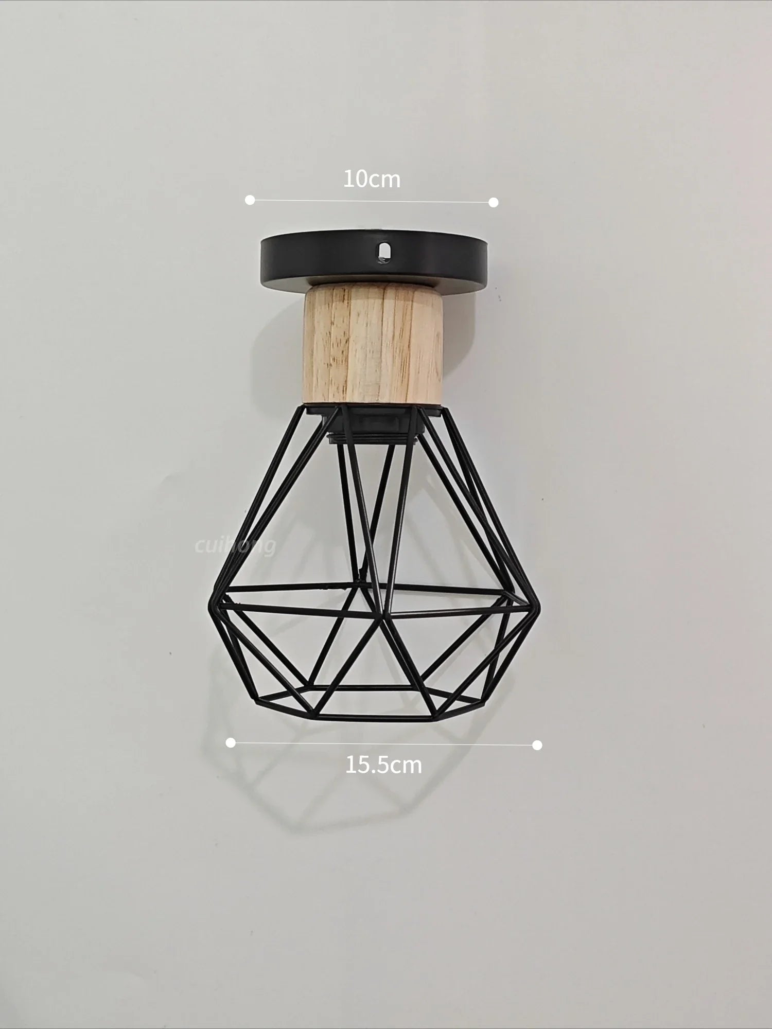 Suspension Cage Métal et Bois Style Vintage Industriel